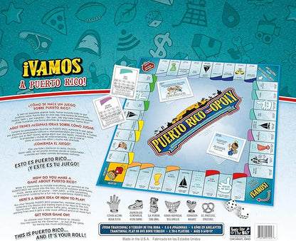 Late for The Sky Puerto RICO-OPOLY Bilingual Board Game Puerto Rican Culture for Ages 8+ 2–6 Players Collectible Tokens Property Trading Fun