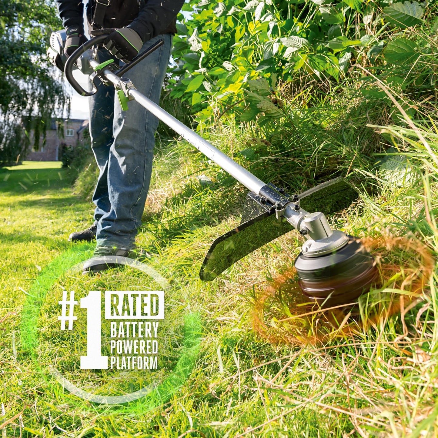 EGO MST1501 Multi Combo Kit: 15-Inch String Trimmer & Power Head with 5.0Ah Battery & Charger Included, Plus Extra (1) BCA1220 12” Brush Cutter Attachment