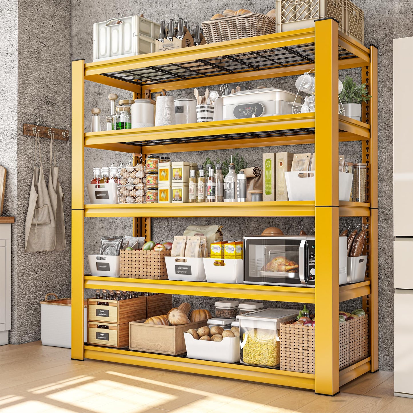 REIBII 2-Pack Commercial Heavy Duty Shelving, 3010 LBS Capacity per Shelf 72" H Industrial Storage Rack, 5-Tier Adjustable Boltless Rivet Metal Shelving Unit for Warehouse Garage Workshop Retail Store