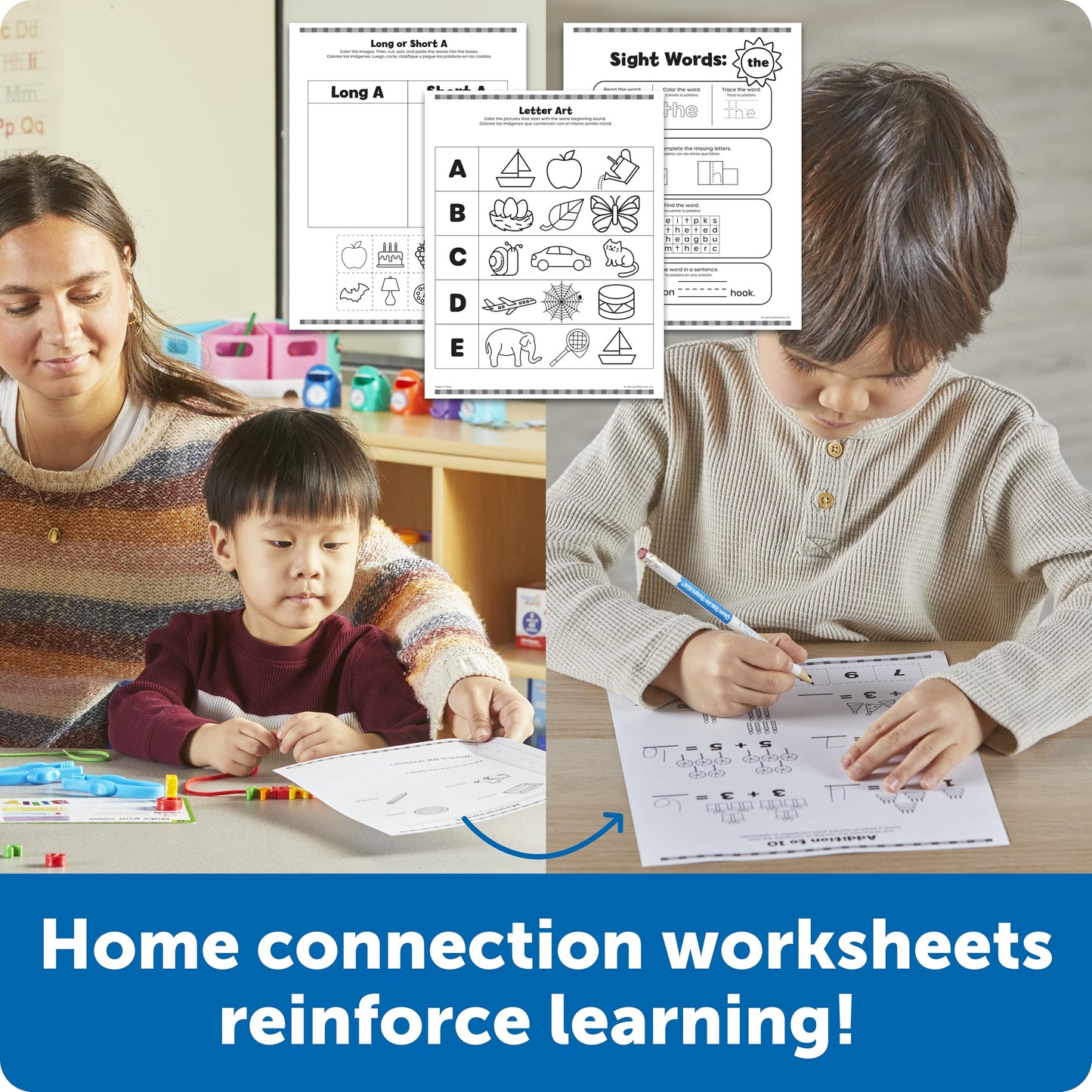 Learning Resources Skill Builders Kindergarten Reading Small Group Kit, Learn to Read Flash Cards, Phonics Preschool Activities, School Supplies, Classroom Must Haves, Montessori Toys