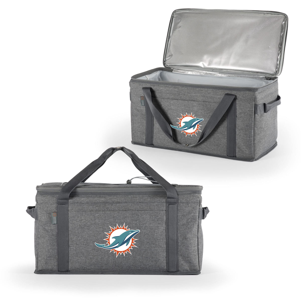 Picnic TIME NFL Miami Dolphins 64 Can Collapsible Insulated Cooler, (Heathered Gray)