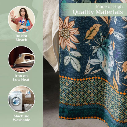 Maison d' Hermine Shower Curtain 100% Cotton One Panel 70"x72" Washable Fabric Shower Curtains for Bathroom, Easy Hanging with 12 Button Holes -Home Spa Gifts for Mothers Day (Luxury Loft - Dark Teal)