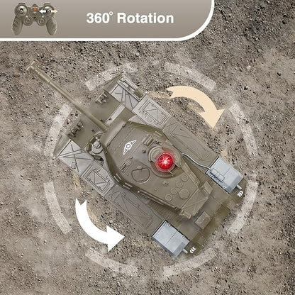 BEAURE Remote Control Tank for Kids M41A3 American Army Battle Programmable RC Tanks with Lights &amp Realistic Sounds RC Military All Terrain Off-Road Vehicles Great Gift Tank Toy for Boys