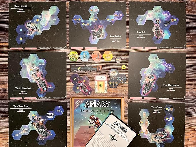 Stonemaier Games: Apiary: Expanding The Hive Expansion | New Unique Frames Additional Tiles and More! | Add to Apiary - A Strategy Board Game About Bees in Space | 1-5 Players 90 Mins Ages 14+