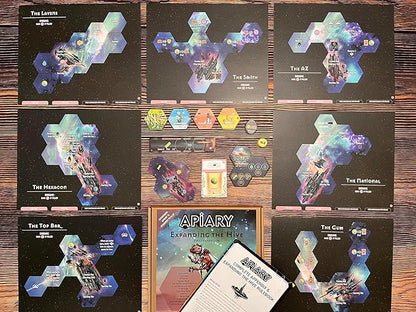 Stonemaier Games: Apiary: Expanding The Hive Expansion | New Unique Frames Additional Tiles and More! | Add to Apiary - A Strategy Board Game About Bees in Space | 1-5 Players 90 Mins Ages 14+