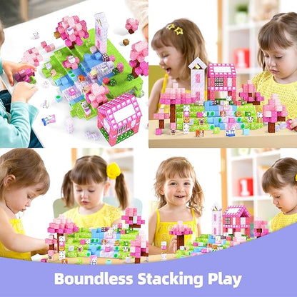 GobiDex 100PCS Magnetic Blocks Kid Building Toys for 3+ Years Old Girls Upgraded STEM Sensory Gifts for Princess Kids Magnets Game for Toddler