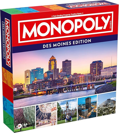Monopoly Board Game – Des Moines IA Edition: 2-6 Players Family Board Games for Kids and Adults Board Games for Kids 8 and Up Great for Game Night