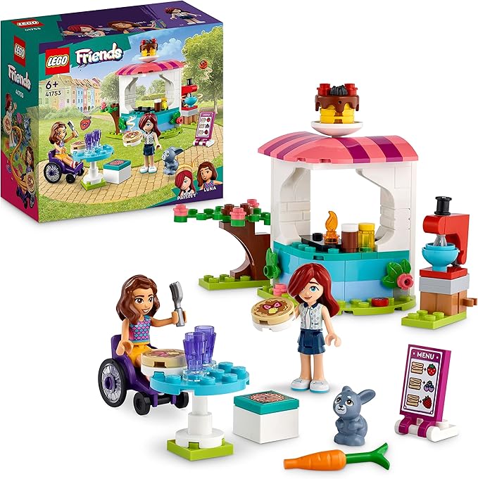 Lego Friends 41753 Pancake Shop Set Creative Toy for Boys and Girls from 6 Years with Paisley and Luna Mini Dolls and Rabbit Figure Gift for Children
