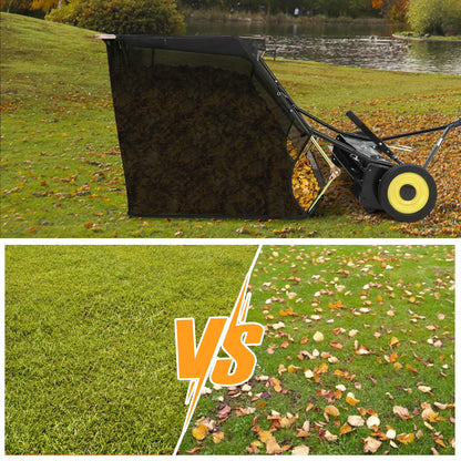 Tow Behind Lawn Sweeper 50" Wide, 26 Cu.Ft Large Hopper Yard Sweeper, Pull Behind Leaf Collector with Adjustable Sweeping Height, Universal Fit for Lawn Tractor & Debris Cleanup