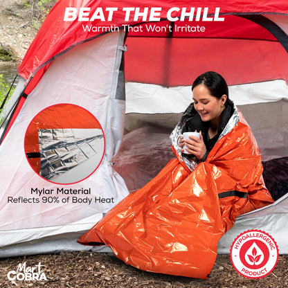 Emergency Sleeping Bag 3 Pack for Survival Gear and Supplies Life Bivy Sack Waterproof Mylar Emergency Blankets for Survival Kit Car Camping Gear Hiking Tac Bivvy Go Bag Supplies Sleep Sacks Shelter