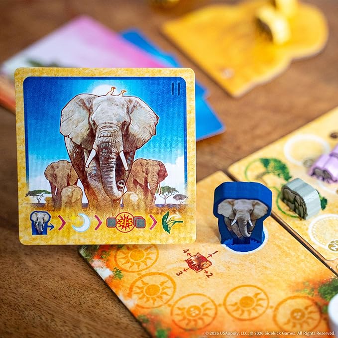 Tembo: Survival On The Savanna Board Game Guide Your Elephant Herd Across Dangerous Terrain A Cooperative Strategic Game for Families and Adults Solo Campaign Included 1-4 Players Ages 10+