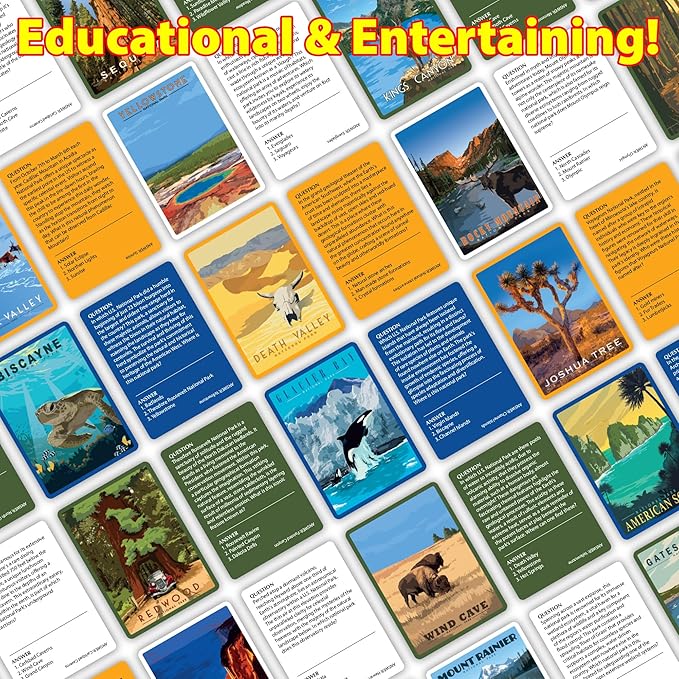 National Parks Pursuit - Fun Family Trivia Board Game for Kids and Adults