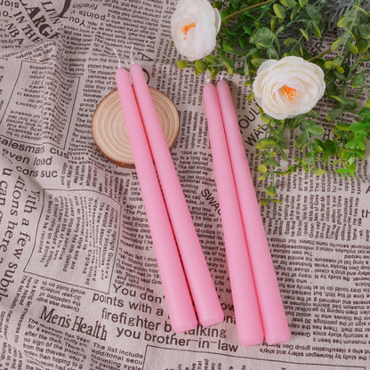 Viyffo Taper Candles, 10 Inch, 12 Pack, Cheery Bloom Pink – Unscented, Dripless & Smokeless Design, Up to 8 Hour Burn – Long Tall Taper Candlesticks for Wedding, Dinner & Home Decor