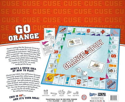 Late for The Sky Orange-opoly Syracuse University Board Game – Collegiate Campus Property Trading Family Party Game for Alumni Students Fans 2–6 Players Tokens Included