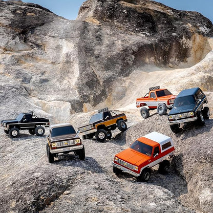 BEEZRC FMS 1/24 RC Crawler Officially Licensed Chevy K5 Blazer RC FCX24 RTR RC Pickup Truck SUV 4WD 2.4GHz 3CH Hobby RC Model 8km/h Mini Car Off-Road Remote Control Car (Orange)