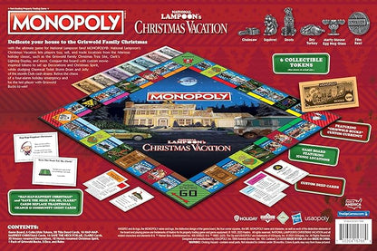 Monopoly National Lampoons Christmas Vacation Featuring Themed Tokens Squirrel Egg Nog Glass Chainsaw &amp More 2-6 Players Ages 15+ Play Time 60+ Officially Licensed National Lampoons Board G
