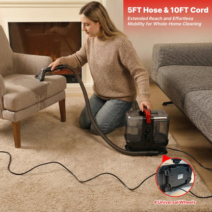 Shop-Vac Portable Carpet Cleaner Machine with 212℉ Steam & Heating System, 4 Cleaning Modes Upholstery Cleaner with Versatile Tools for Car, Rug, Couch, Bathroom, Kitchen Messes, 5430270