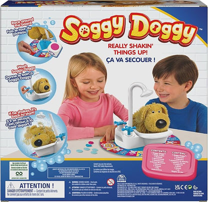 Spin Master Games Soggy Doggy The Award-Winning Wet &amp Silly Kids Board Game for Family Game Night Interactive Dog Toy Screenless Activity for Kids &amp Family 2-4 Players for Ages 4 &amp U