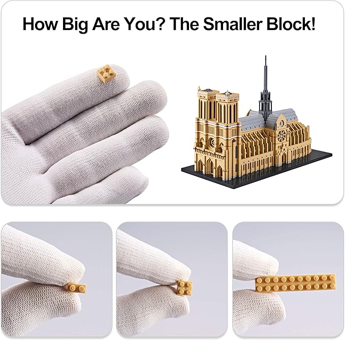 Big Architecture Model Kits Notre Dame Micro Blocks 7380 Pieces Paris Building Kit | Impressive Detail |Challenging Build | Lower Price Sturdy Structure|Gift for Adults 14+