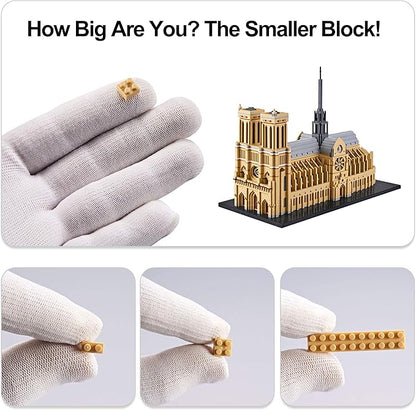Big Architecture Model Kits Notre Dame Micro Blocks 7380 Pieces Paris Building Kit | Impressive Detail |Challenging Build | Lower Price Sturdy Structure|Gift for Adults 14+