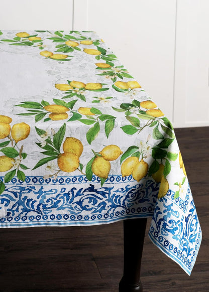 Maison d' Hermine Table Cloth Rectangle Table 100% Cotton 60 x 90 Inches Tablecloth Reusable Decorative for Dining Kitchen Room Farmhouse Home Gifts for Mothers Day Spring Summer - Cedrat