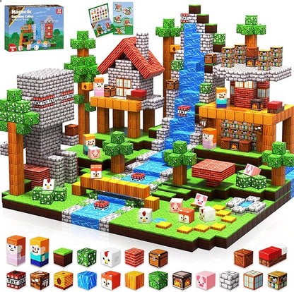 150PCS Magnetic Blocks - Magnetic Building Blocks Stacking Magnets for Kids Sensory Toy for STEM Montessori Sensory Toys for Kids 3+ Boys and Girls Christmas Birthday Gifts