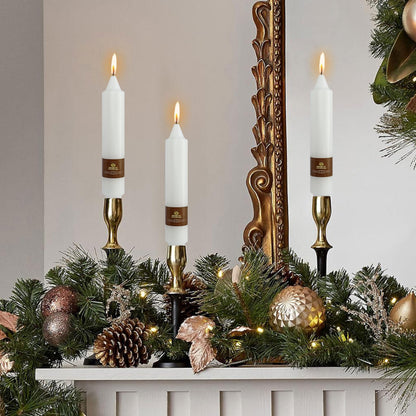 Short Taper Candle White Candlesticks 7 INCH Short Candle Sticks Chime Unscented Smokeless Candles Odorless Candle for Halloween Christmas Home Décor Weddings Festive Seasons Holiday