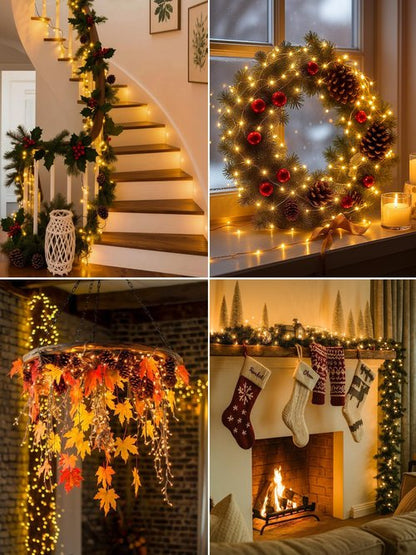 Fairdeer 6Pack Fairy Lights with Timer, 7ft 20 LED Twinkle Light Battery Operated 3 Modes, Mini String Lights for Christmas Trees Wreath Party DIY Mason Jars Bottles Decor, Warm White