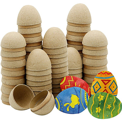 4E's Novelty DIY Paper Mache Easter Eggs to Paint 12 Pack - Paintable & Fillable Blank Easter Eggs Crafts for Kids & Adults, for Easter Arts Classroom Activities & DIY Projects