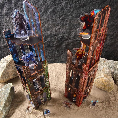 Gothic Sci-Fi Towers Ruin Terrain Set for WH40K D&ampD Pathfinder Painted Modular Building Tabletop Scenery for 28mm Kill Team Miniatures RPG Wargames Battlezone Creation Kit for Tactical Gamepla