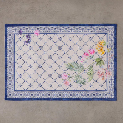 Maison d' Hermine Placemats Set of 4 100% Cotton Washable Cloth Place Mats Reusable Table Mats for Kitchen Dining Party Wedding Gifts for Mothers Day Spring/Summer (Faience, 13" x 19")