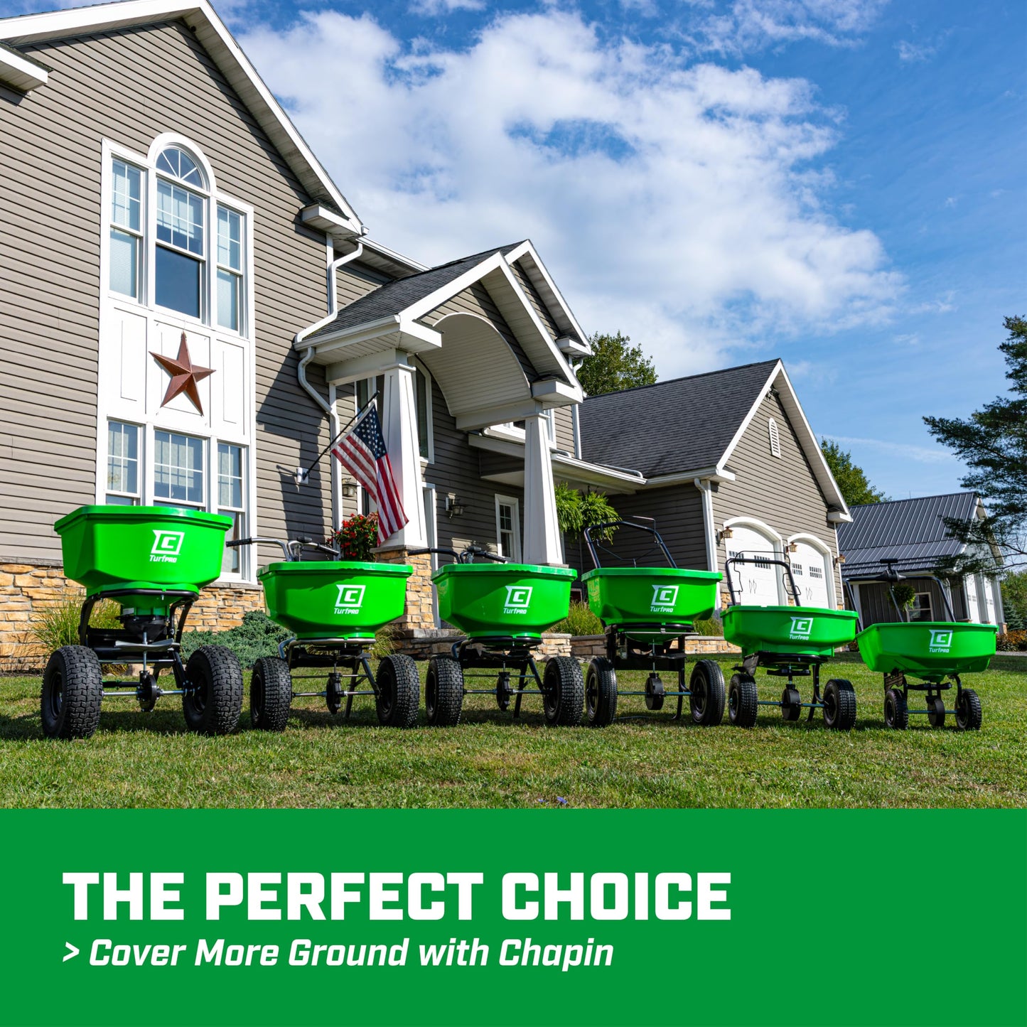 Chapin 89200A Spreader, Lawn and Garden, 80Lbs, All Season, TurfPro, Broadcast, Push, Walk Behind, 12" Tires, Weather-Proof, Poly Hopper, Pull-Bar Lever with 30 Setting Gate, Fertilizer and Seeds
