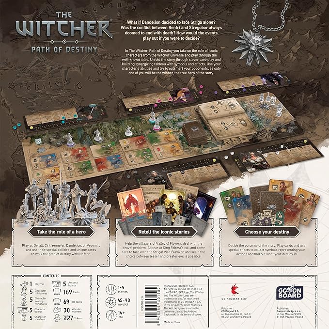 The Witcher: Path of Destiny Deluxe Edition - Competitive Tableau-Building Strategy Game Featuring Geralt Yennefer Ciri &amp More Ages 14+ 1-5 Players 45-90 Minute Playtime
