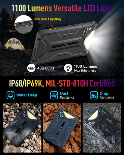 Ulefone Armor Pad 4 Ultra Thermal Imaging 5G Rugged Tablet, 16GB + 256GB/2TB Expansion Android 15, 10.36" 2K Corning Display, IP68/69K, 11800mAh(33W), 10W Dock Charging, 50MP + 32MP, 1100LM LED Lights