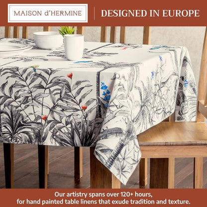 Maison d' Hermine Table Cloth Rectangle Table 100% Cotton 54 x 72 Inches Fall Tablecloth Reusable Everyday Use for Thanksgiving Christmas Decorations Dining Farmhouse Party (Amazonia)