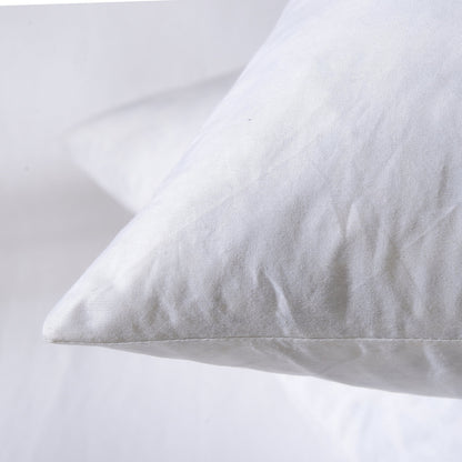 20x20 Decorative Throw Pillow Inserts-Down Feather Pillow Inserts-Square-Cotton Fabric-Set of 2-White.