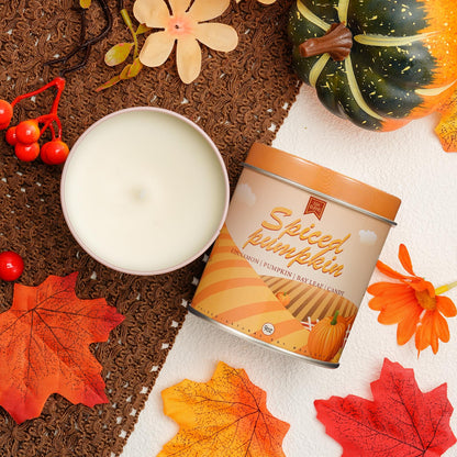 Pumpkin Candle, Fall Scented Candles for Halloween Easter Thanksgiving Day, 9oz Aromatherapy Soy Wax Non Toxic Candle for Home Scented 40 Hours Bruning- Birthday Halloween Gifts for Women Men
