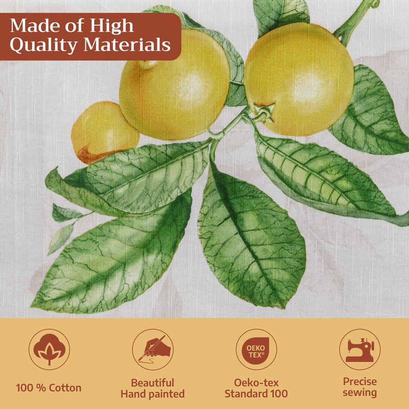 Maison d' Hermine Table Cloth Rectangle Table 100% Cotton 60 x 108 Inches Tablecloth Reusable Decorative for Dining Kitchen Room Farmhouse Home Gifts for Mothers Day Spring Summer - Limoncello