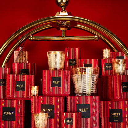 NEST New York Scented Votive Christmas Candle, Holiday - 2 oz - Up to 28-Hour Burn Time - Reusable Glass Vessel