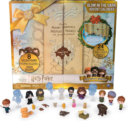 Wizarding World Harry Potter Glow in The Dark Advent Calendar 2024 - 24 Surprise Toys for Ages 6+