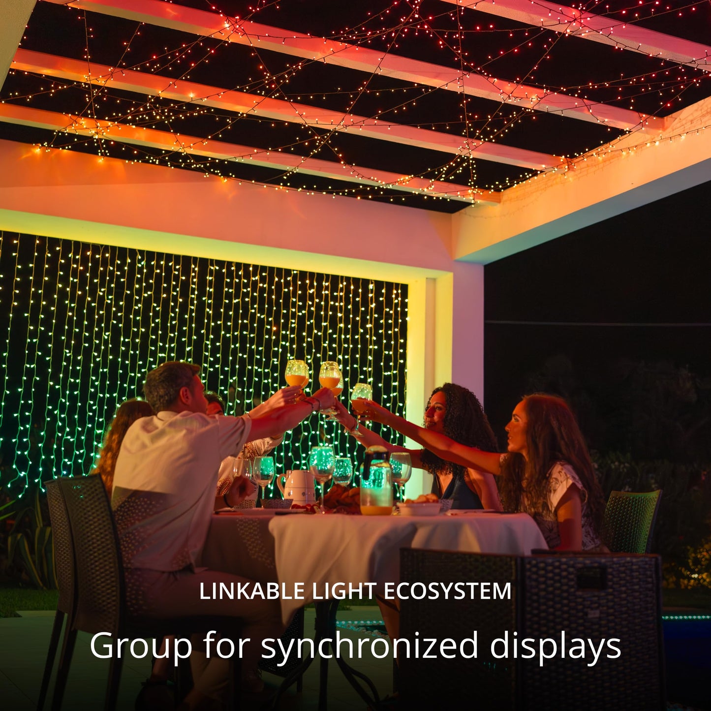 Twinkly Strings 400 LED RGB+White, LED Light String, in- and Outdoor Smart Multicolor LED Lights, Mappable LEDs, Compatible with Alexa, and Google Home, IP44, Green Wire, 105ft