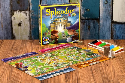 Asmodee Splendor Kids Board Game - Resource Collection &amp Kingdom Adventure Strategy Game for Family Kids &amp Adults Ages 6+ 2-4 Players 25 Minute Playtime