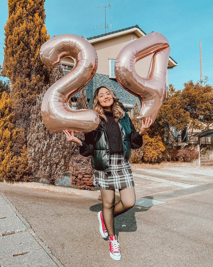 Rose Gold Number 8 Balloon 40 Inch, 8th Birthday Party Decorations for Children, Giant 8 Foil Balloon for Party Supplies