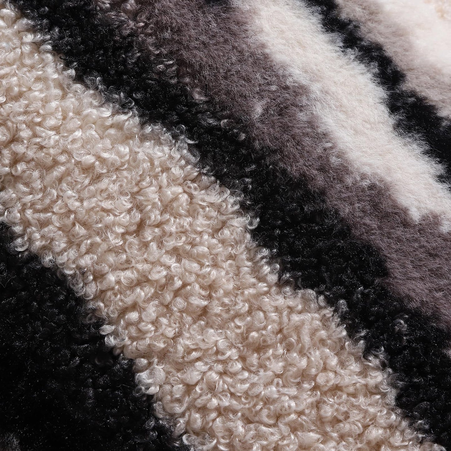 WOKANI Black Faux Fur Fluffy Throw Pillow Covers 20x20 Set of 2 Plush Boho Fuzzy Decorative Cushion Cases Home Indoor Decor Winter Decorations for Couch Bed Sofa,Beige White Grey