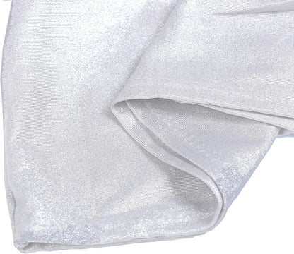 MDS Spandex Foil Chair Sashes - Universal Elastic Stretch Bands with Buckle for Weddings | Metallic Silver, Pack of 200