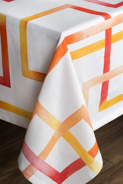Maison d' Hermine Table Cloth Square Table 100% Cotton 54 x 54 Inches Tablecloth Reusable Decorative for Dining Kitchen Room Farmhouse Home Gifts for Mothers Day Spring Summer - Summer Maze