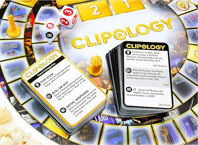Clipology Game - The Premier Streaming Board Game Featuring Real Clips From The World's Best Movies &amp TV Shows | Movie Trivia Game