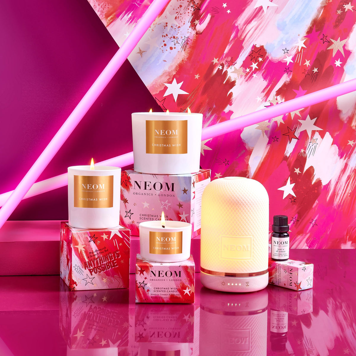 NEOM- Christmas Wish Luxury Scented Candle | Cinnamon, Mandarin & Tonka Bean | Christmas Gift… (Travel Size)