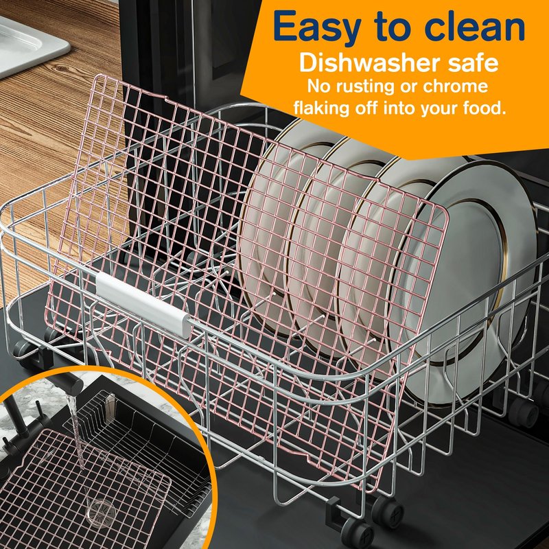 2PCS Cooling Racks for Cooking and Baking - 10" x 16"Heavy Duty Stainless Steel Wire Rack for Baking, Grilling, Roasting - Oven & Dishwasher Safe - Fits Half Sheet Pan（Rose Gold）