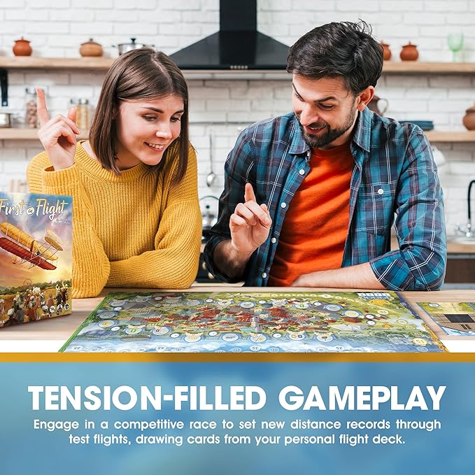 First In Flight: MENSA Award Winning Board Game About Historical Aviation - Strategy Board Game for Teens Adults and Heavy Gamers - A Flight-Themed Adventure Card Game for Airplane Enthusiasts